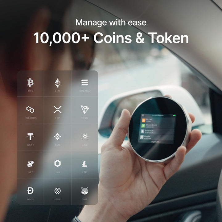 SecuX V20 - Sicherste Crypto Hardware Brieftasche mit Bluetooth - Plattformübergreifend - Verwalten