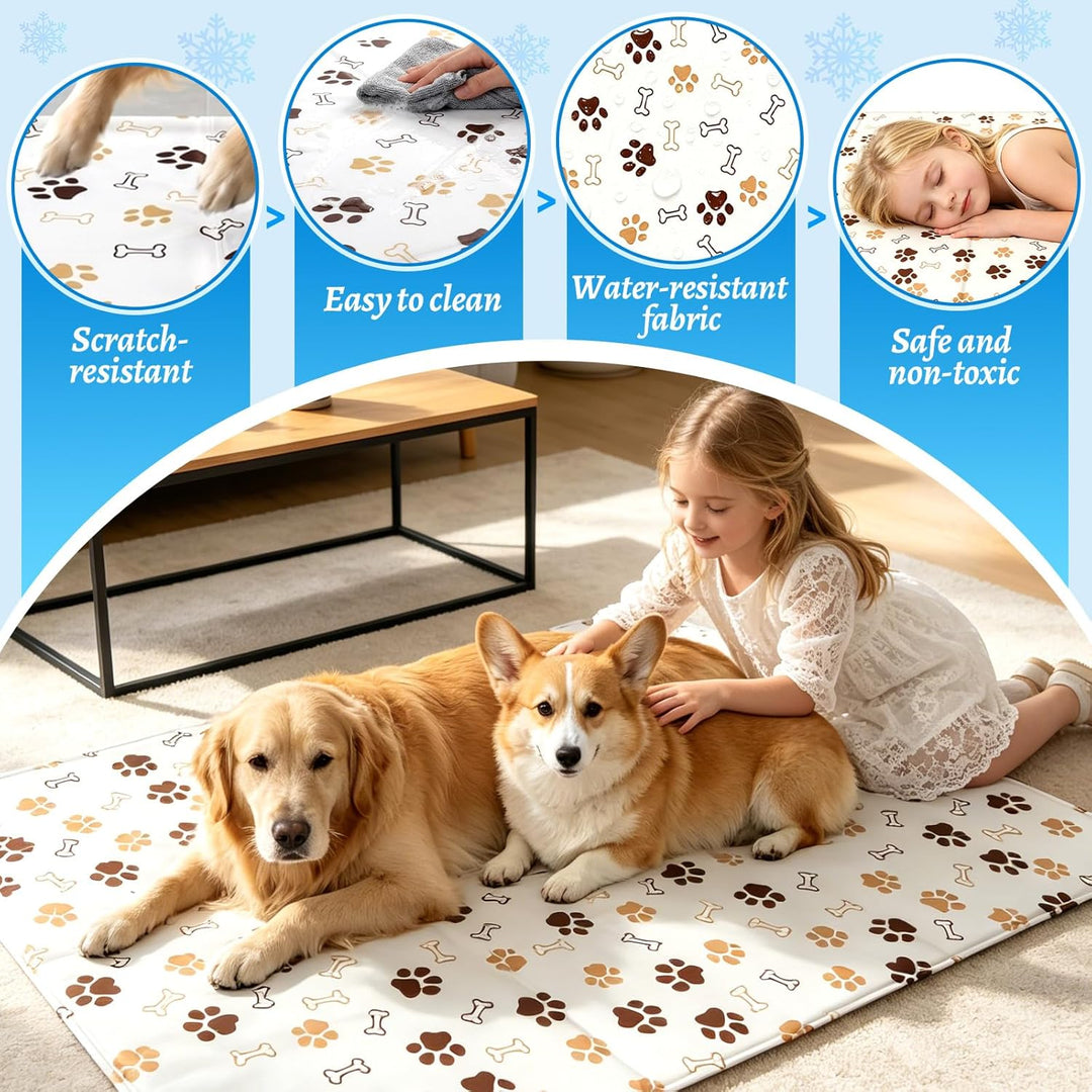 Kühlmatte für Hunde & Katzen Faltbare, Kühlmatte Hund 90 x 60 cm, Kühldecke für Haustiere Leicht Rei