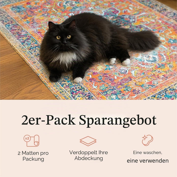 Lovewag Katzenstreumatte 2er-Pack – Extra gross 91,4 x 121,9 cm, maschinenwaschbar, leicht zu reinig