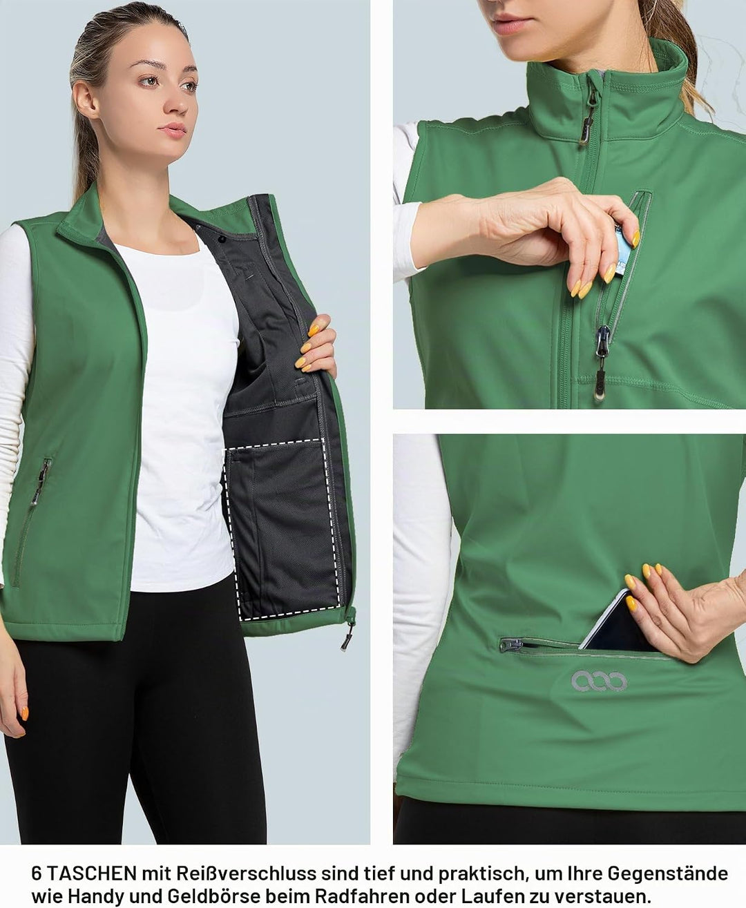 33,000ft Damen Leichte Laufweste Outdoor Softshell Weste Frau Ärmellose Jacke Winddichte Wasserdicht