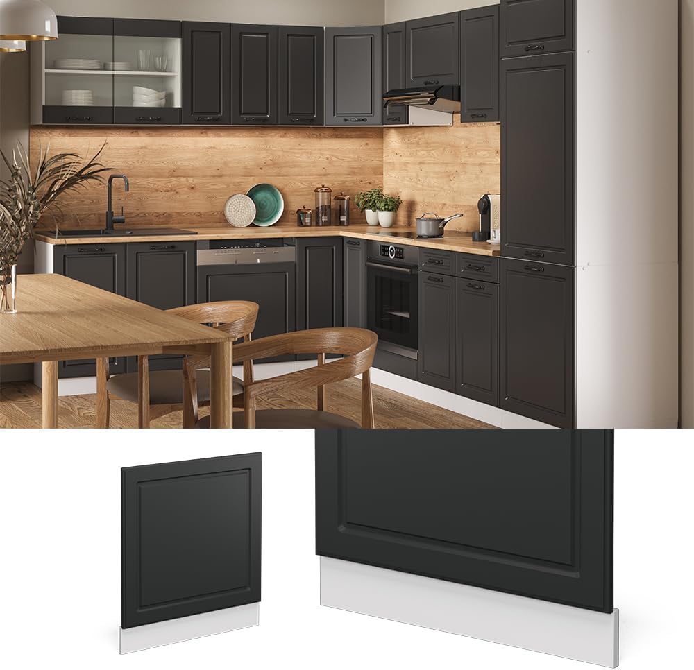 Vicco Frontblende R-Line, Anthrazit Landhaus/Weiss, 60 cm ohne Arbeitsplatte Anthrazit Landhaus Gesc