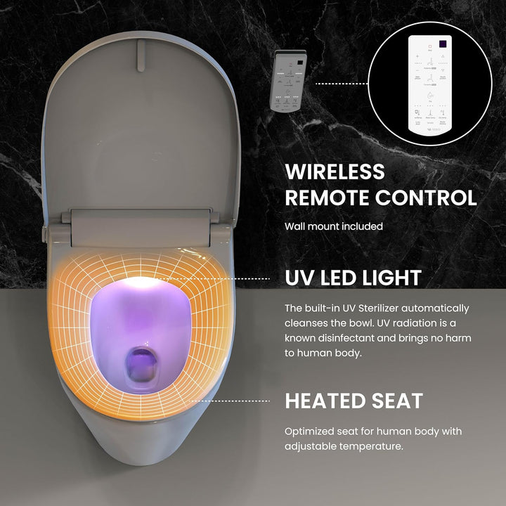 VOVO VB-6000SE Elektronischer Smart Bidet Toilettensitz, Länglich, Selbstreinigende Düse aus Vollede