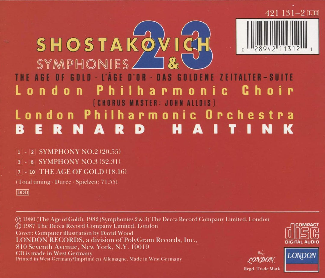 Symphonies 2 & 3 / Age of Gold, Audio-CD