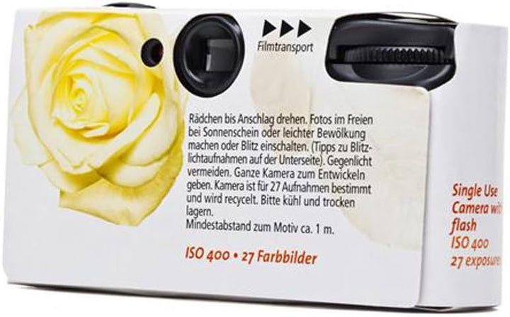 10 x 1A Photo PORST Hochzeitskamera/Einwegkamera gelbe Hochzeitsrose (deutsche Bedienungsanleitung,