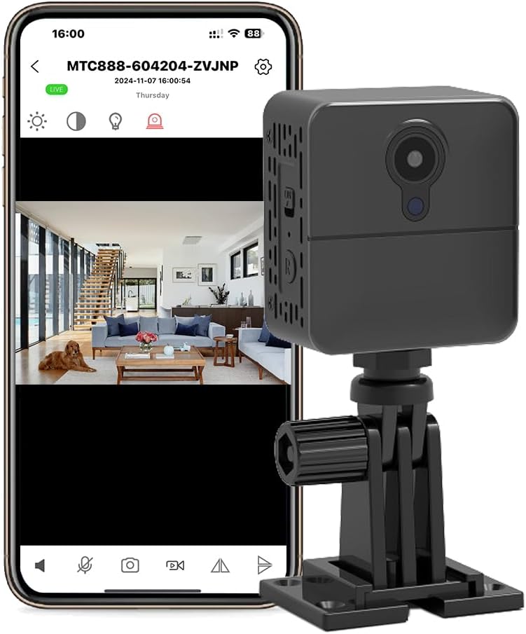 Überwachungskameras PNZEO W6 Mini WLAN Kameras Echt Full HD Aufnahme Home Sicherheit Tragbare Rekord
