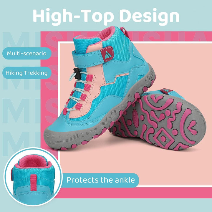 Mishansha Wanderschuhe Jungen Trekkingschuhe Mädchen rutschfest Outdoor Kinder Wanderstiefel 24-38 2