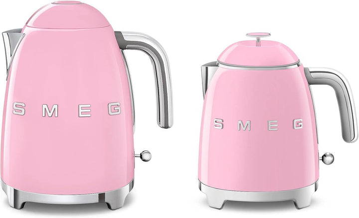 Smeg, Kleiner elektrischer Wasserkocher KLF05PKEU 0,8 L, Edelstahlfilter, Sicherheitsautomatik, Wass