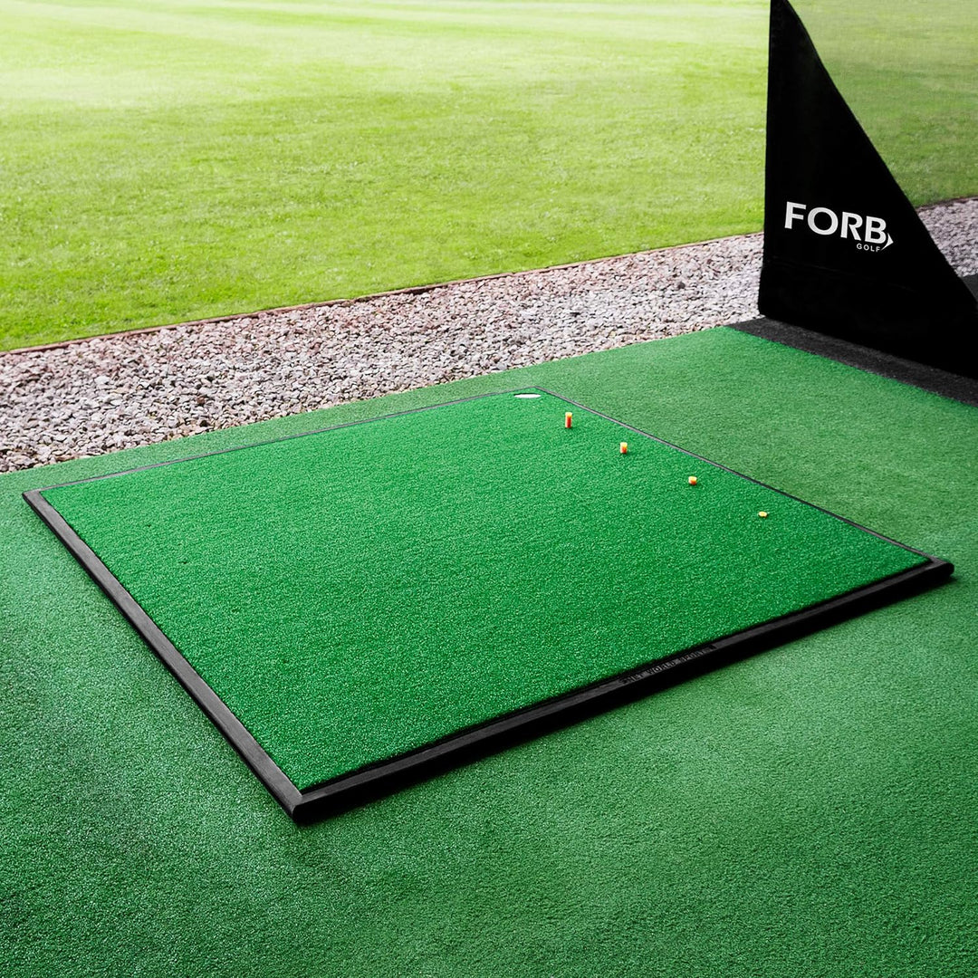 FORB Golf Driving Range Matte | 15mm Golf Kunstrasen – optionaler Gummiunterlage Matte + Golfballsch
