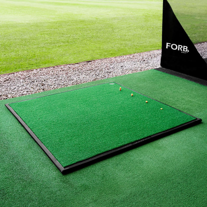 FORB Golf Driving Range Matte | 15mm Golf Kunstrasen – optionaler Gummiunterlage Matte + Golfballsch