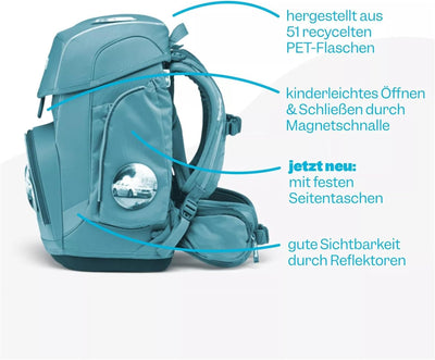 ergobag Cubo Set Ergonomischer Schulrucksack, 5 Stück Einheitsgrösse Bärrex, Einheitsgrösse Bärrex