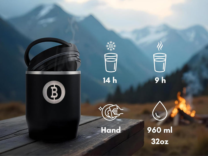 Beefer Thermo Jar – 960 ml | Doppelwandige Isolierung | Bis zu 14h kalt/9h warm | BPA-frei | Edelsta
