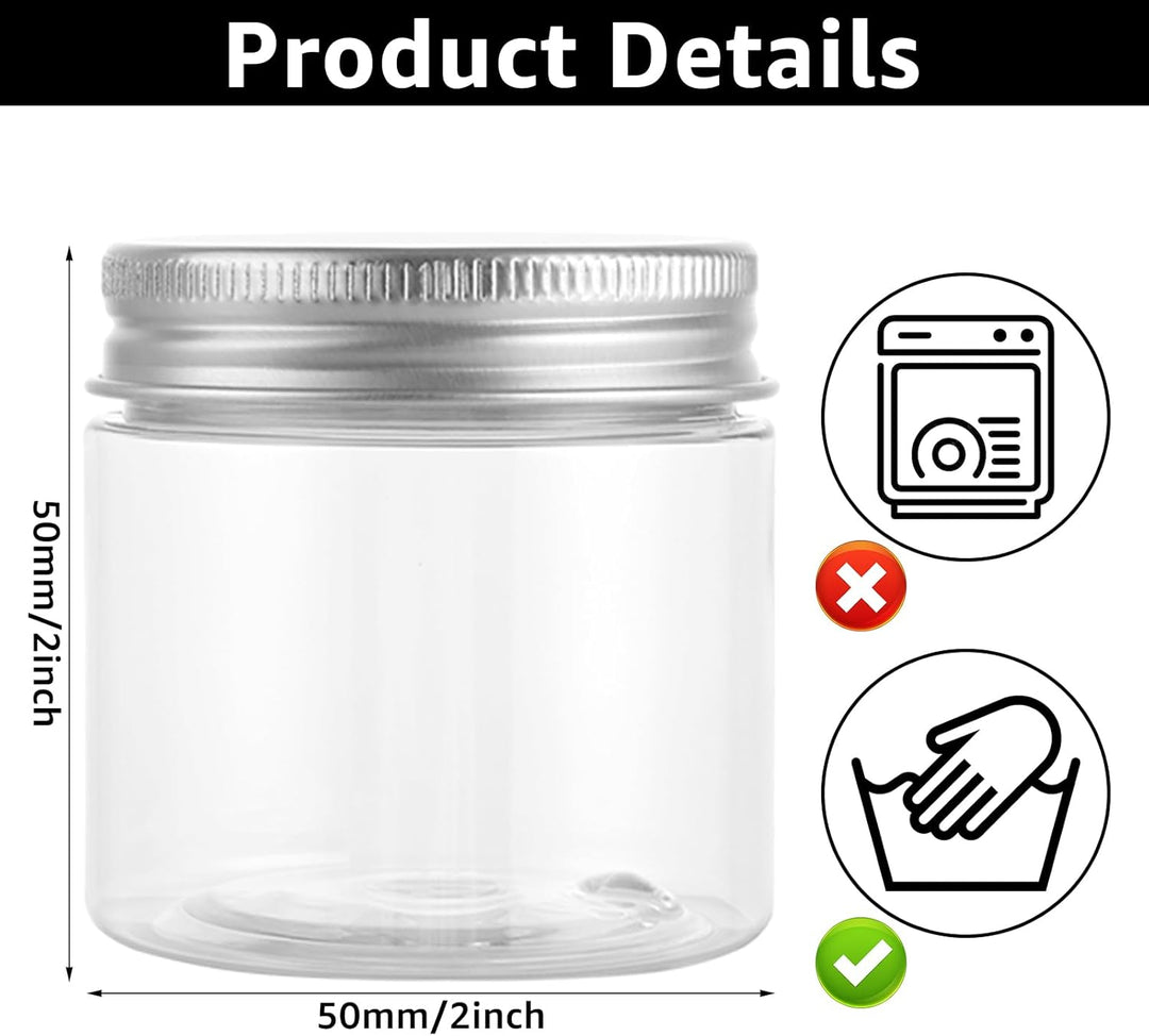 AKOLAFE 16er Set Vorratsdosen mit Deckel 60ml Vorratsgläser mit Deckel Luftdicht Transparente Plasti