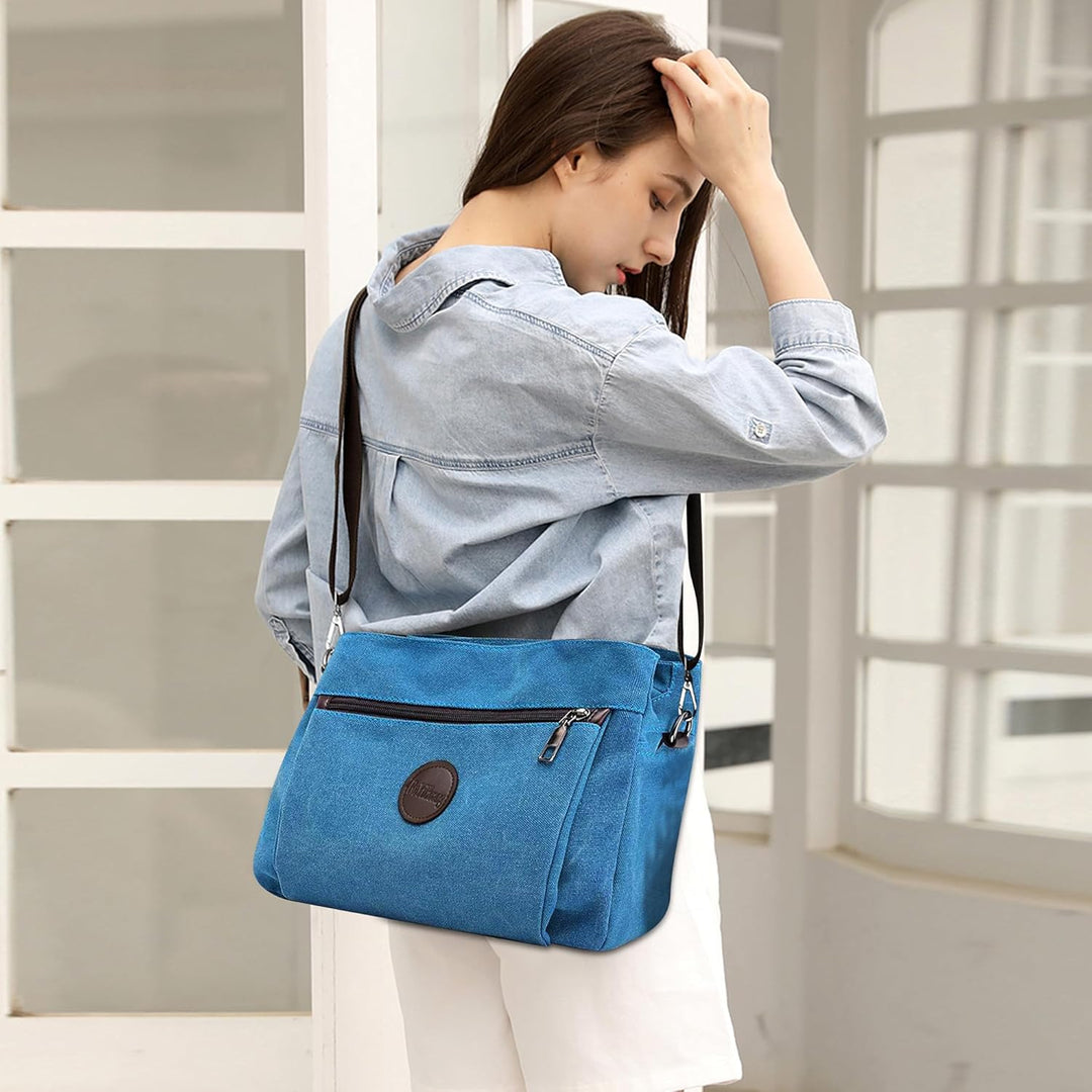 DORRISO Mode Umhängetasche Damen Canvas Handtasche Reise Schultertasche Casual Multifunktionale Umhä