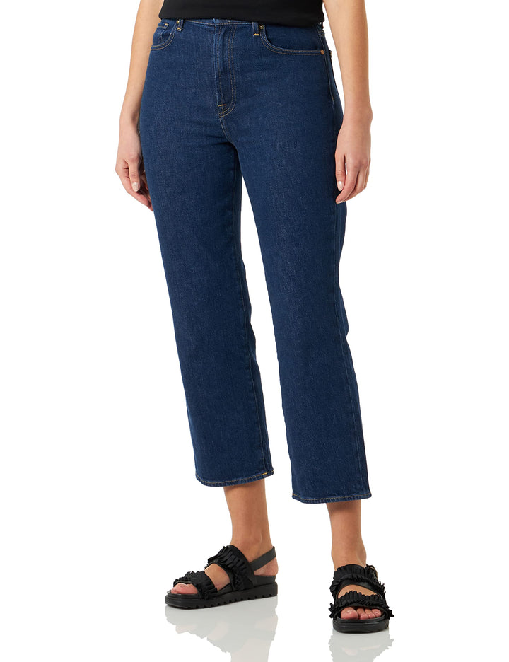 7 For All Mankind Damen Logan Stovepipe Deep Dive Jeans 29 Dark Blue, 29 Dark Blue