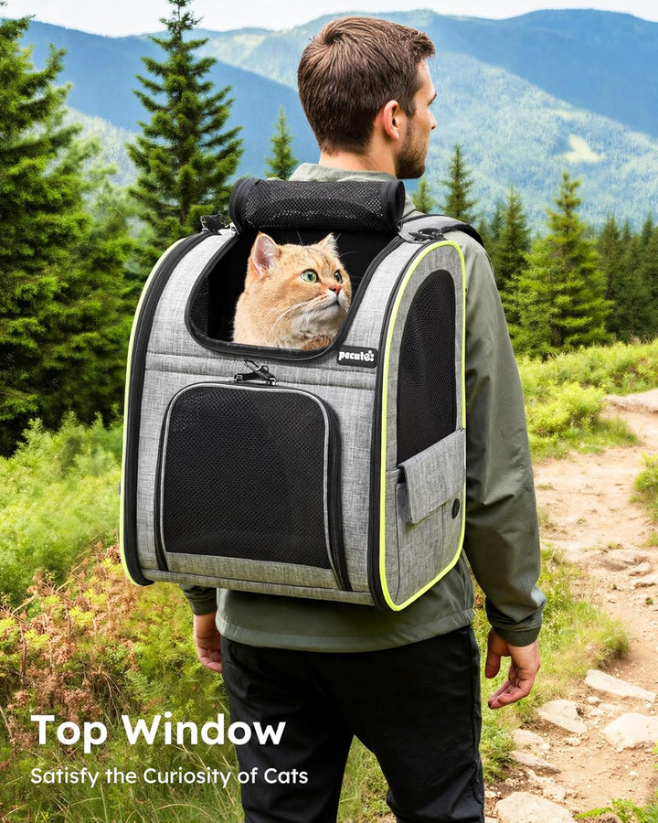 pecute Hunderucksack, Erweiterbar Faltbar, Katzenrucksack Grosse Katzen mit Anti-offener Reissversch