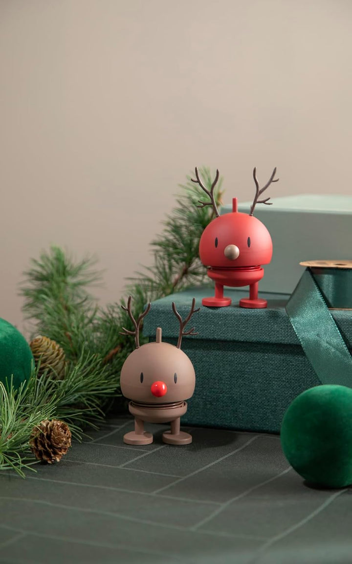 Hoptimist - Skandinavisches Design - Weihnachtsfigur - Small Reindeer Bumble - Berry - Höhe: 9 cm -