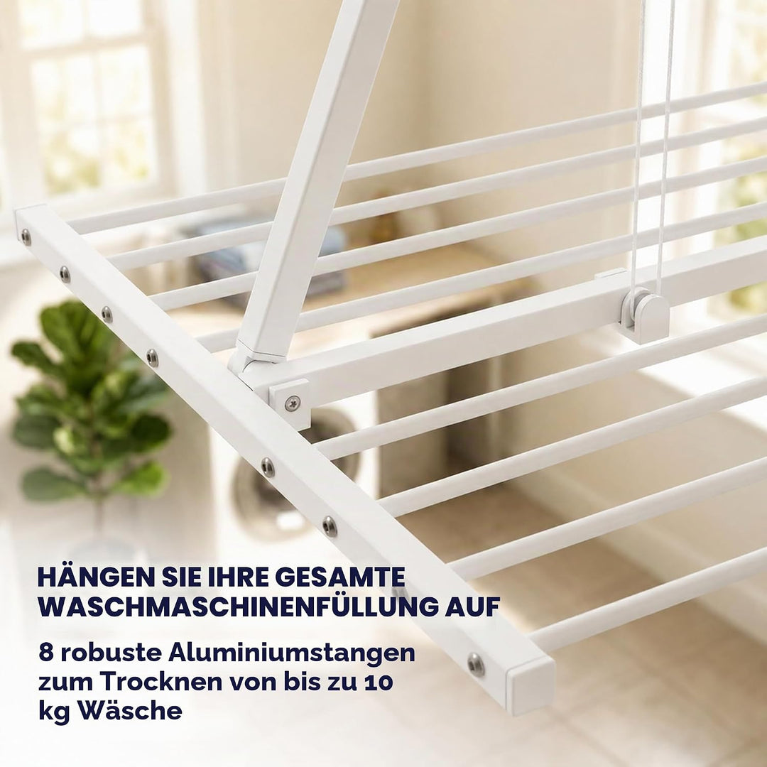 Foxydry Mini Deckenständer, vertikaler Wäscheständer, zusammenklappbar in Aluminium und Stahl 152x54