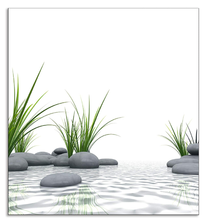 ARTland Spritzschutz Küche aus Alu für Herd Spüle 65x60 cm (BxH) Küchenrückwand mit Motiv Natur Zen