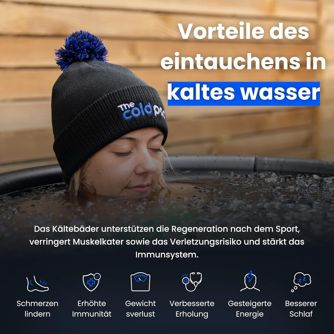 Eisbad Tonne für Athleten mit Abdeckung, 75cm tragbares Ice Bath tub für Kryotherapie, The Cold Pod