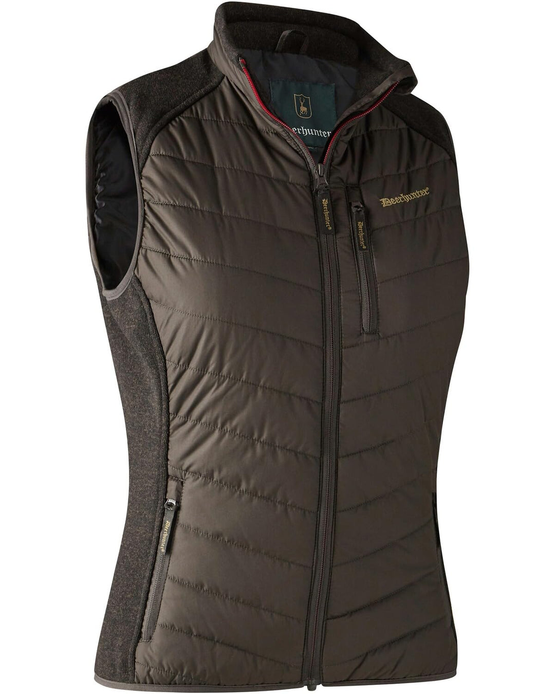 Deerhunter Lady Caroline Gepolsterte Weste mit Strick Brown-Blatt 38, 38