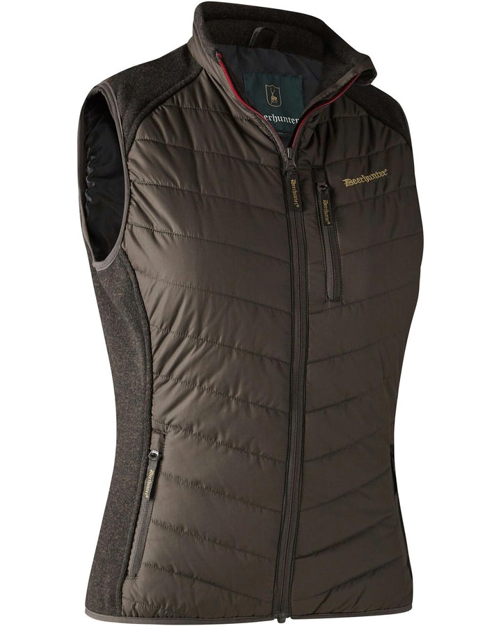 Deerhunter Lady Caroline Gepolsterte Weste mit Strick Brown-Blatt 38, 38