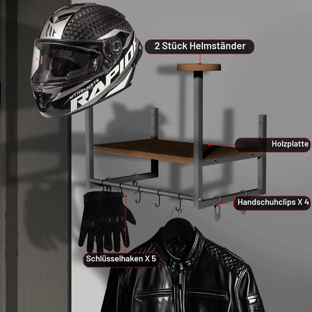 Helm Halterung-Motorradhelm Halterung Wand 2er Set, Motorradhalterung Plattenständer Display Organiz