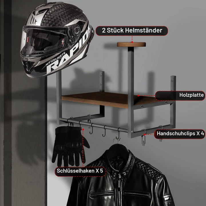 Helm Halterung-Motorradhelm Halterung Wand 2er Set, Motorradhalterung Plattenständer Display Organiz