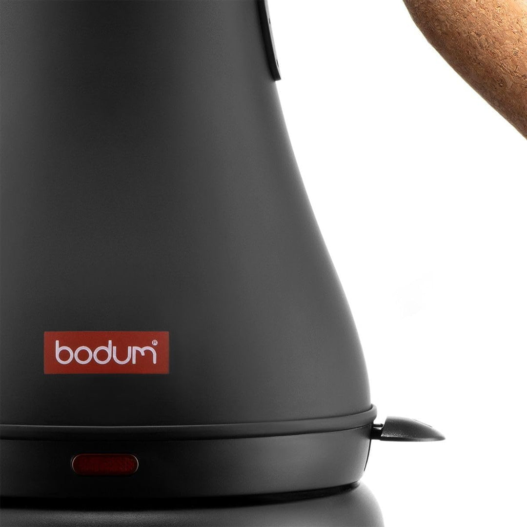 Bodum Melior 11883-259EURO Elektrischer Wasserkocher mit langem Auslauf, 0,8 l, 1.800 W, Schwarz Mat