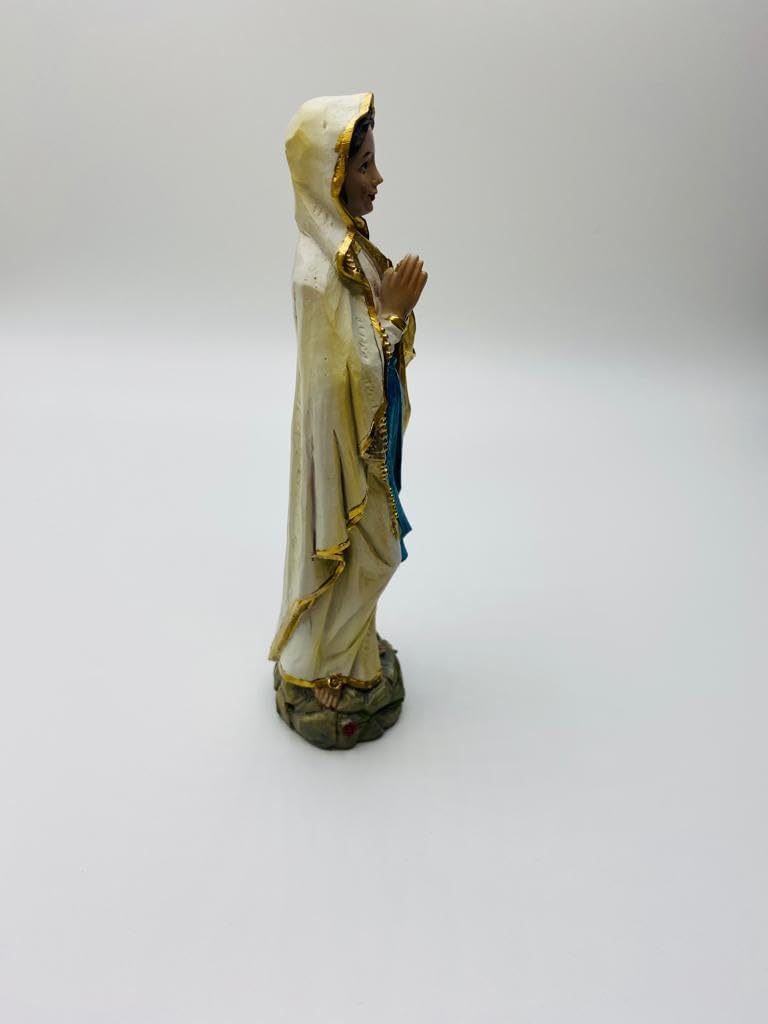 FADEDA Madonna Lourdes in Holzoptik/Höhe:20 cm/handbemalt/detailgetreue Krippen Figuren - Weihnachte