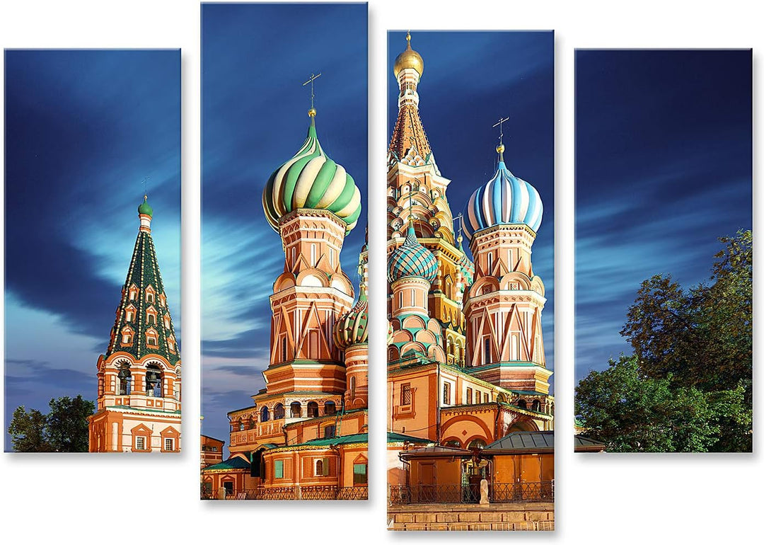 islandburner Bild auf Leinwand Moskau Russland Roter Platz Blick Basilius Kathedrale Bilder Wandbild