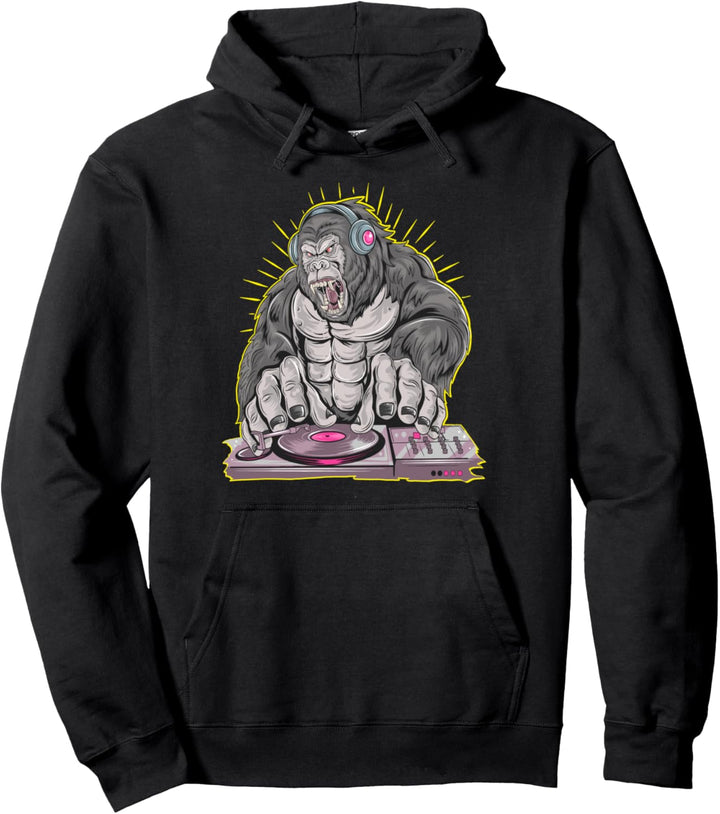 Gorilla DJ, Sommer Party Musik Club Kopfhörer Disko Pullover Hoodie