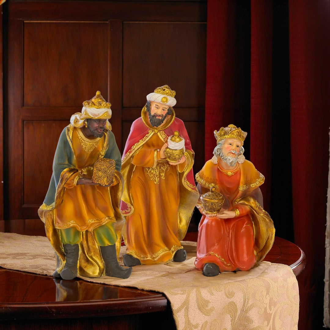 Avilia Krippenfiguren-Set aus Kunstharz, 11 Stück für Weihnachtskrippe, 20 cm, ideal als Weihnachtsd
