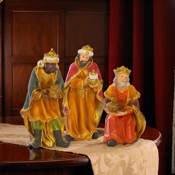Avilia Krippenfiguren-Set aus Kunstharz, 11 Stück für Weihnachtskrippe, 20 cm, ideal als Weihnachtsd