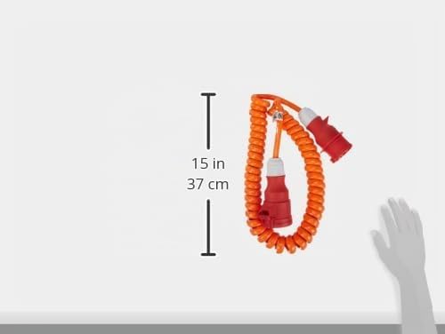as - Schwabe CEE Baustellen-Spiralkabel 5 m, ausziehbare Leitung H07BQ-F 5G2,5, mit CEE-Stecker + CE