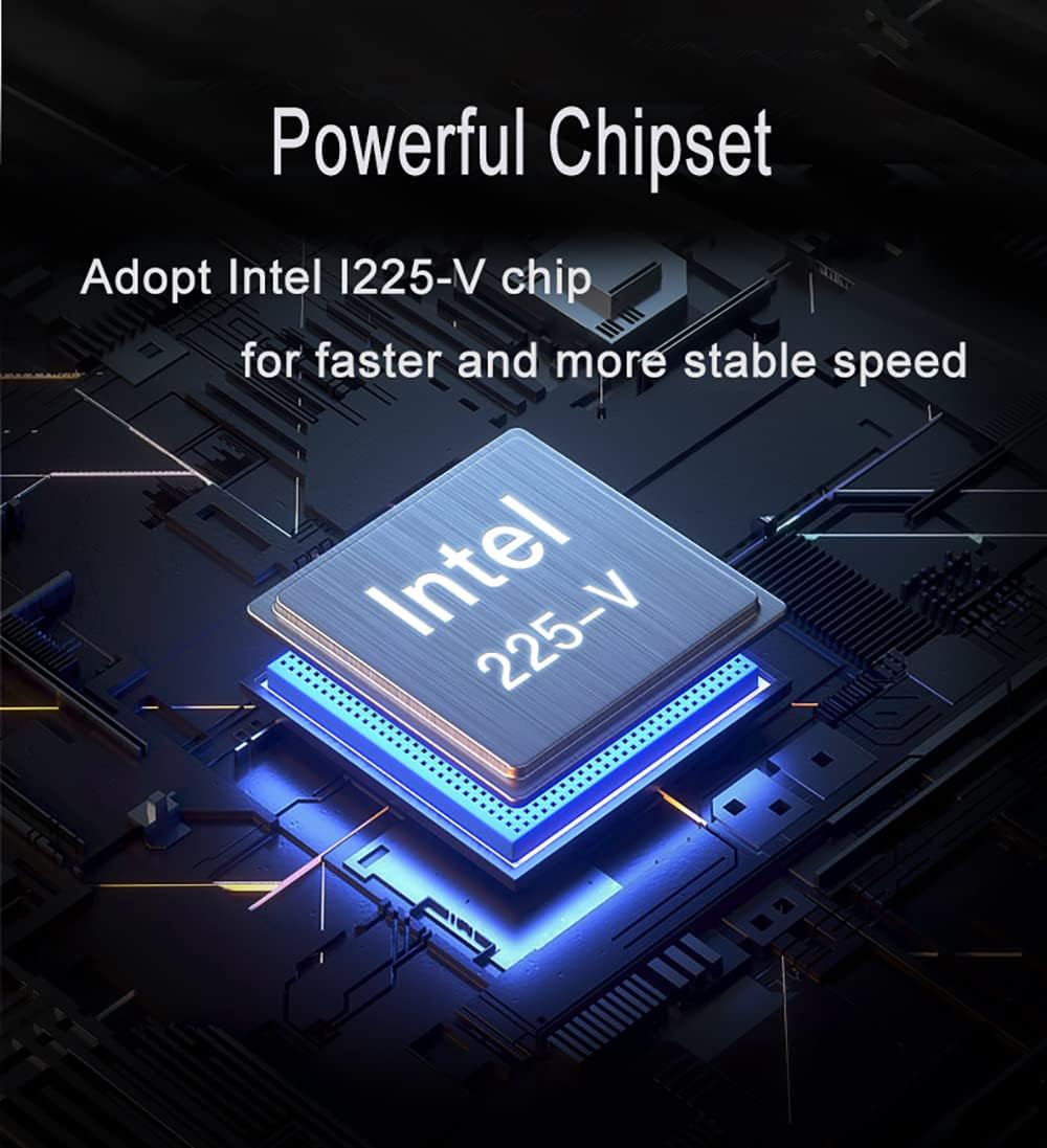 2,5 GBase-T PCIe 3.1 Netzwerkadapter mit Intel I225-V + 91 cm Cat8 Ethernet-Kabel 2500/1000/100 Mbps