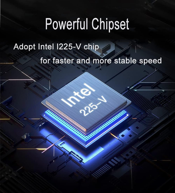 2,5 GBase-T PCIe 3.1 Netzwerkadapter mit Intel I225-V + 91 cm Cat8 Ethernet-Kabel 2500/1000/100 Mbps