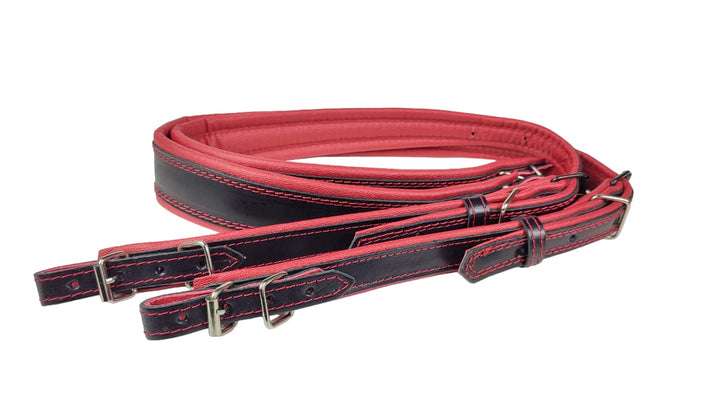 Akkordeongurte Leder 60-120 Bass Schwarz / Rot
