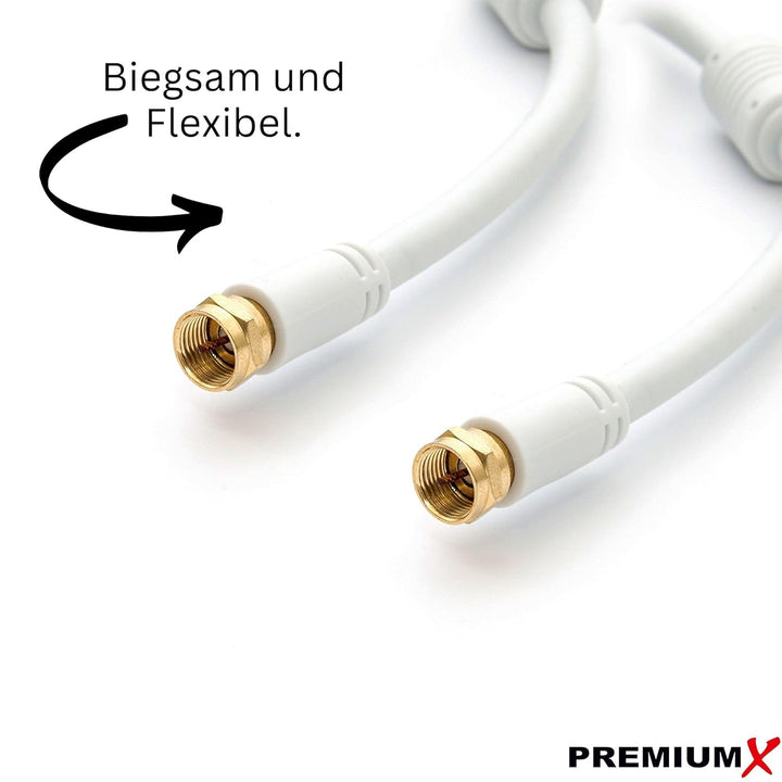 Premium X 30m Basic-Line TV Koaxialkabel mit Vollmetallstecker - doppelt geschirmt >110dB Digitales