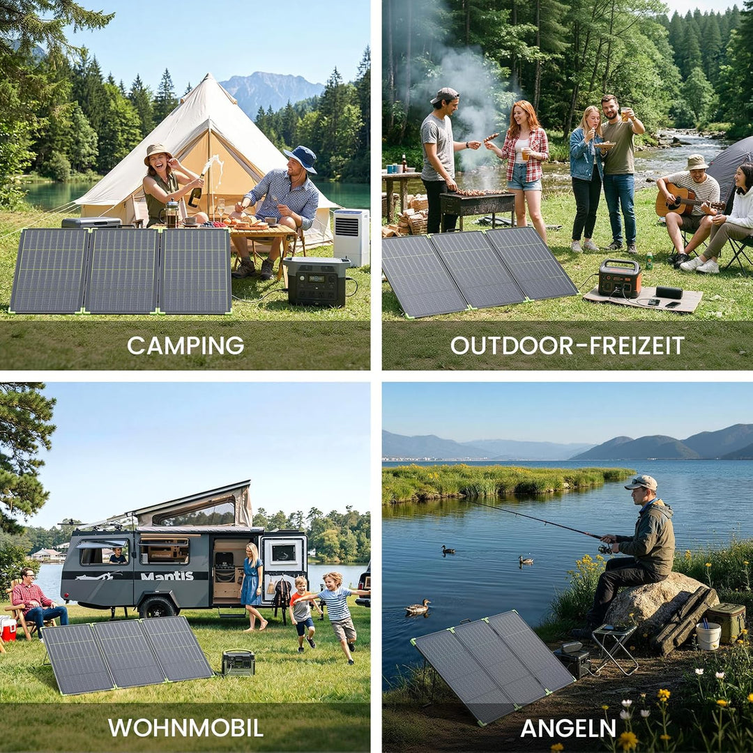 N-Type 16BB 200W Tragbares Bifazial Solarpanel,Callsun Faltbare Monokristallines Solarpanel für Trag