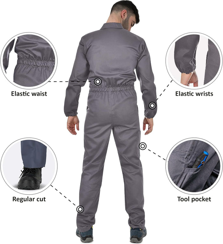 BWOLF ANAX Arbeitsoverall Herren Overall Herren Arbeitskleidung 100% Baumwolle Arbeitsoveralls mit 5