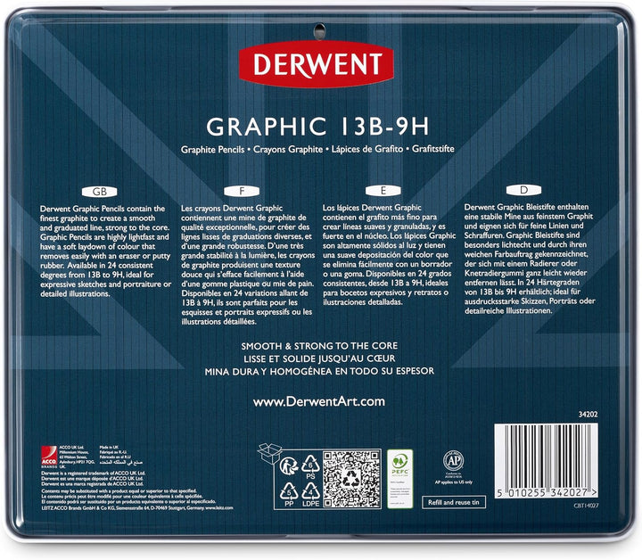 Derwent Graphik Bleistifte Set 24 Stück 24 Stück (1er Pack), 24 Stück (1er Pack)