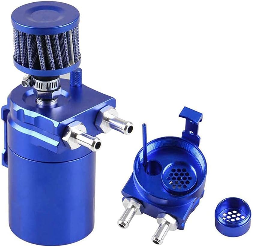Towwoo Oil Catch Can, 300ml Aluminium Auto Reservoir Tank Universal Air Oil Seperator mit Luftfilter