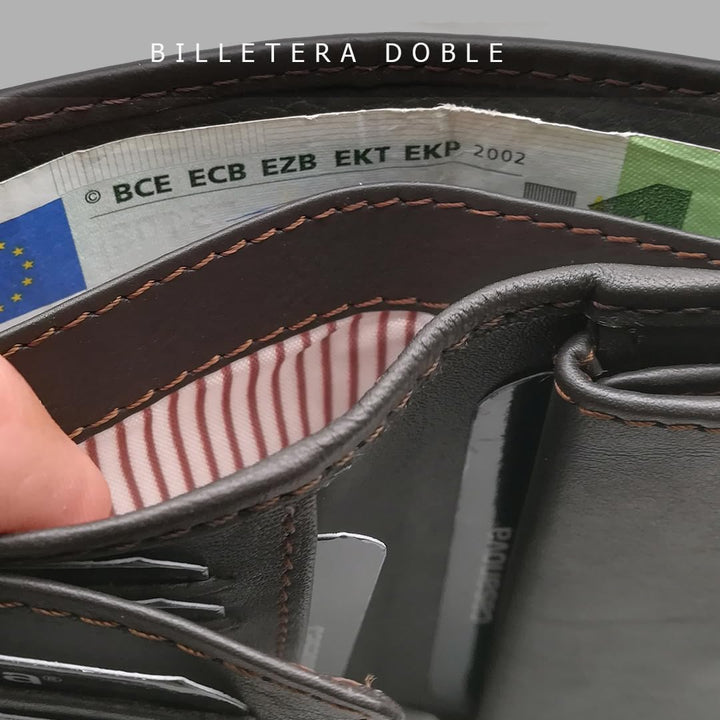 Herrenbrieftasche MIT Geldbörse | Ubrique-Haut | Ledergeldbörse mit Kartenhalter | Handgefertigt | R