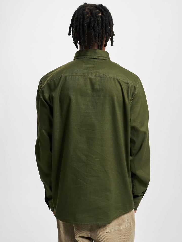 Brandit Herren Flannel Shirt Long Sleeve Hemd, Oliv