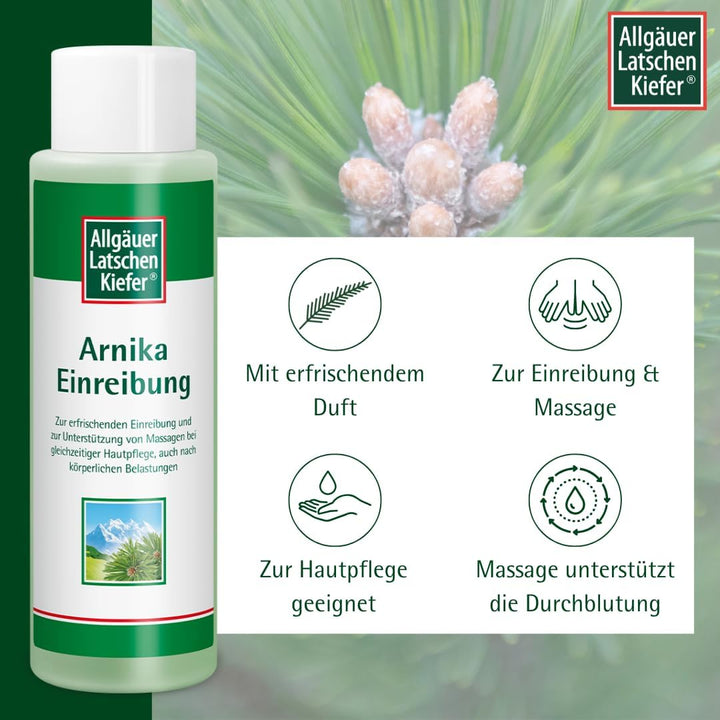 Allgäuer Latschenkiefer Arnika Einreibung - 500 ml - Allgäuer Latschenkiefernöl und Arnikaextrakt -