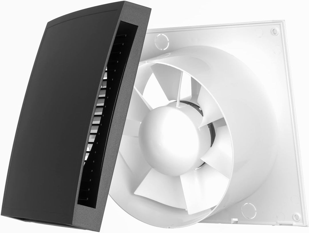 LIRAST Ø 150mm Anthrazit Badlüfter - Ventilator/Lüfter für Effiziente Belüftung im Bad Kuche WC, Ø 1