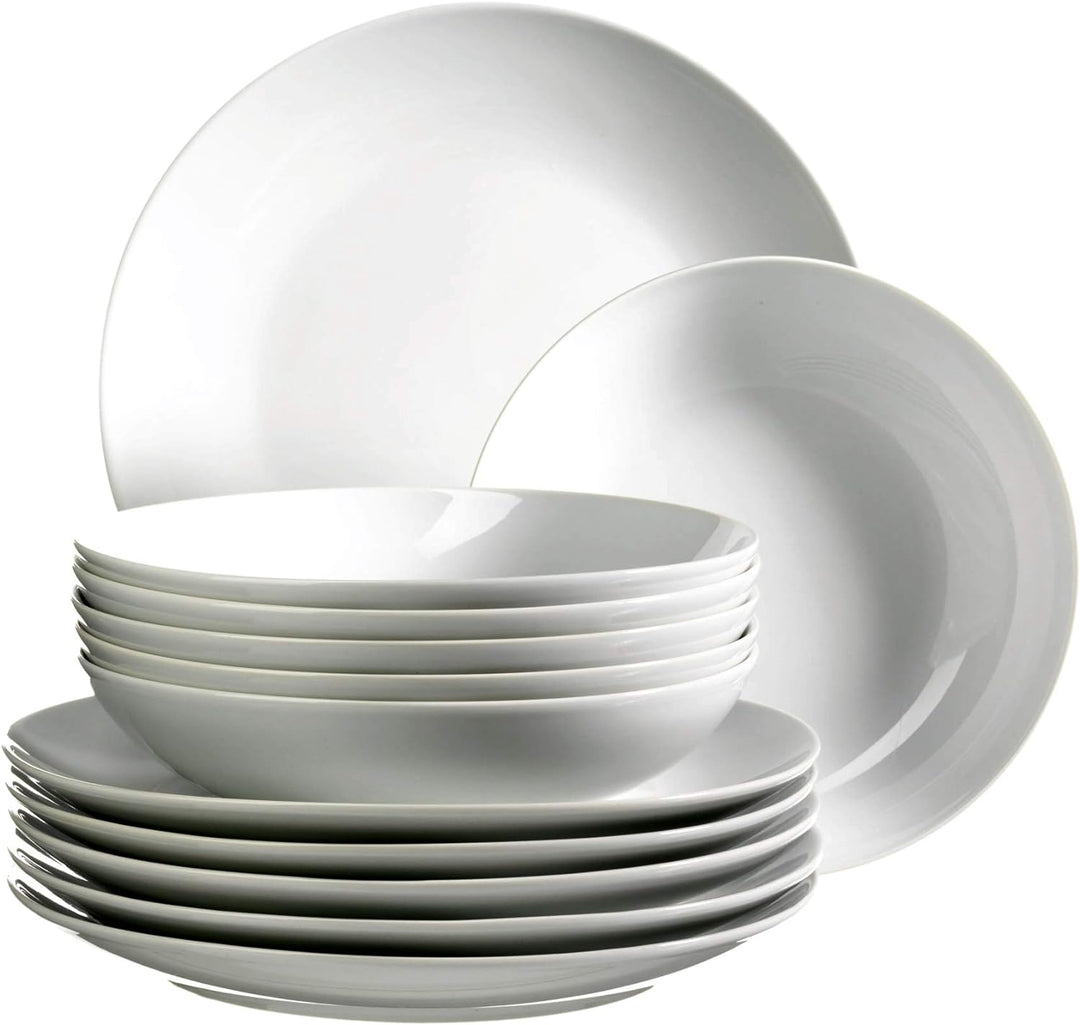 Mäser Barca Teller-Set für 6 Personen, 12-TLG. Tafelservice, Porzellan Tafelservice 12-tlg. 6 Pers.,