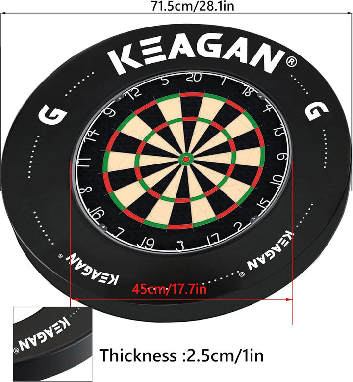 KEAGAN Dartboard Umrandungsring, Eva Dartboard Wandschutz, 2,5 cm Dicker Dartboard Umrandung, Spleis