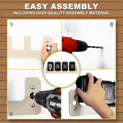 Wandhalterung für Makita ,Akku Halterung für Makita 4er Akkuhalter ,14,4V/18V Anwendbar auf Makita W