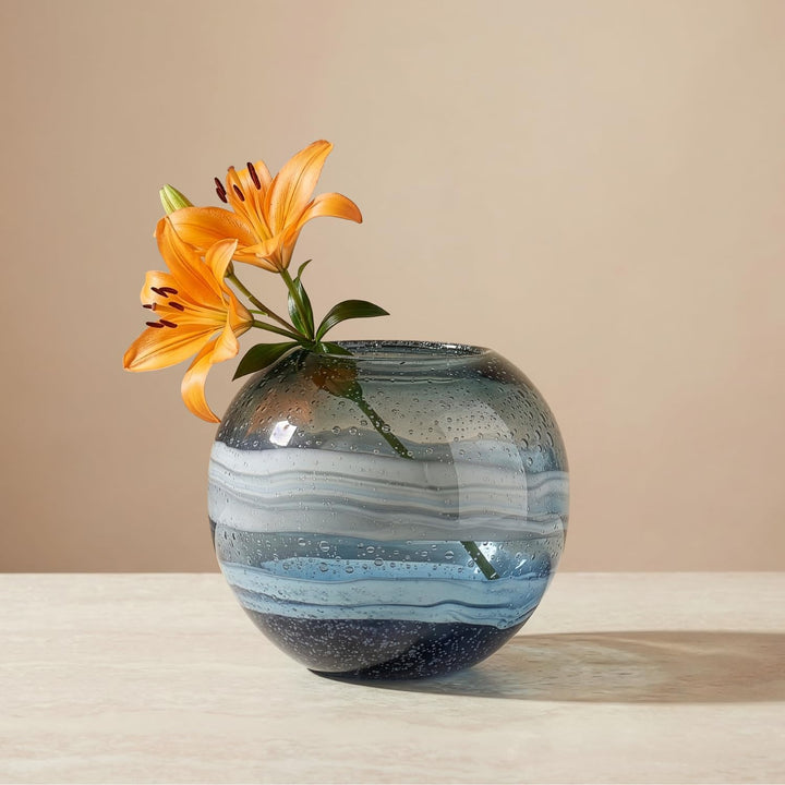 Torre &amp; Tagus Andrea Handgefertigte Vase aus Glas mit Wirbel, für Heimdekoration, Wohnzimmer, Tafela